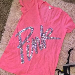 PINK sequin top size Medium